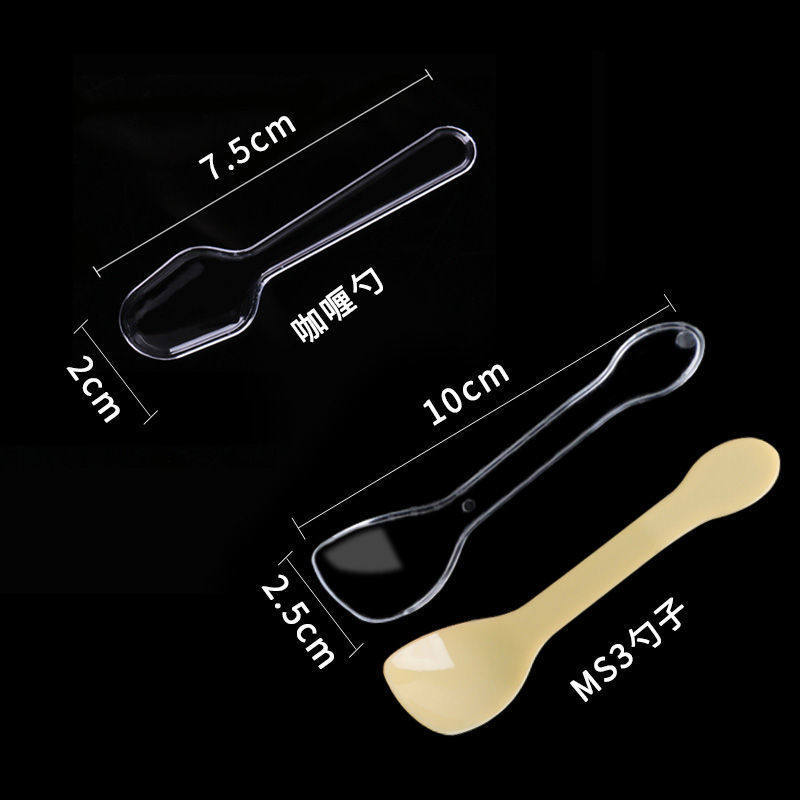 Disposable Independent Transparent Spoon Plastic Small Mini Tasting Spoon Yogurt Spoon Ice Cream Spoon Pudding Spoon Free Shipping