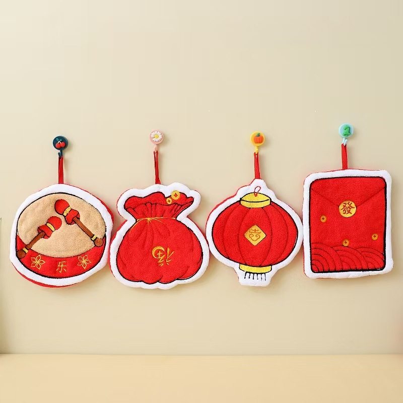 Coral Velvet Hand Towel, Hanging Cartoon Animal Hand Towel, Kitchen and Bathroom Absorbent Towel, Hand Wiping Cloth