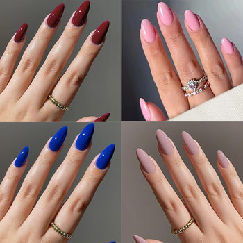 Cross-Border Wearable Nails, Short Solid Color Manicure Nails, Wholesale Manicure Pieces, Finished Products, Removable Advanced Wearable Fake Nails