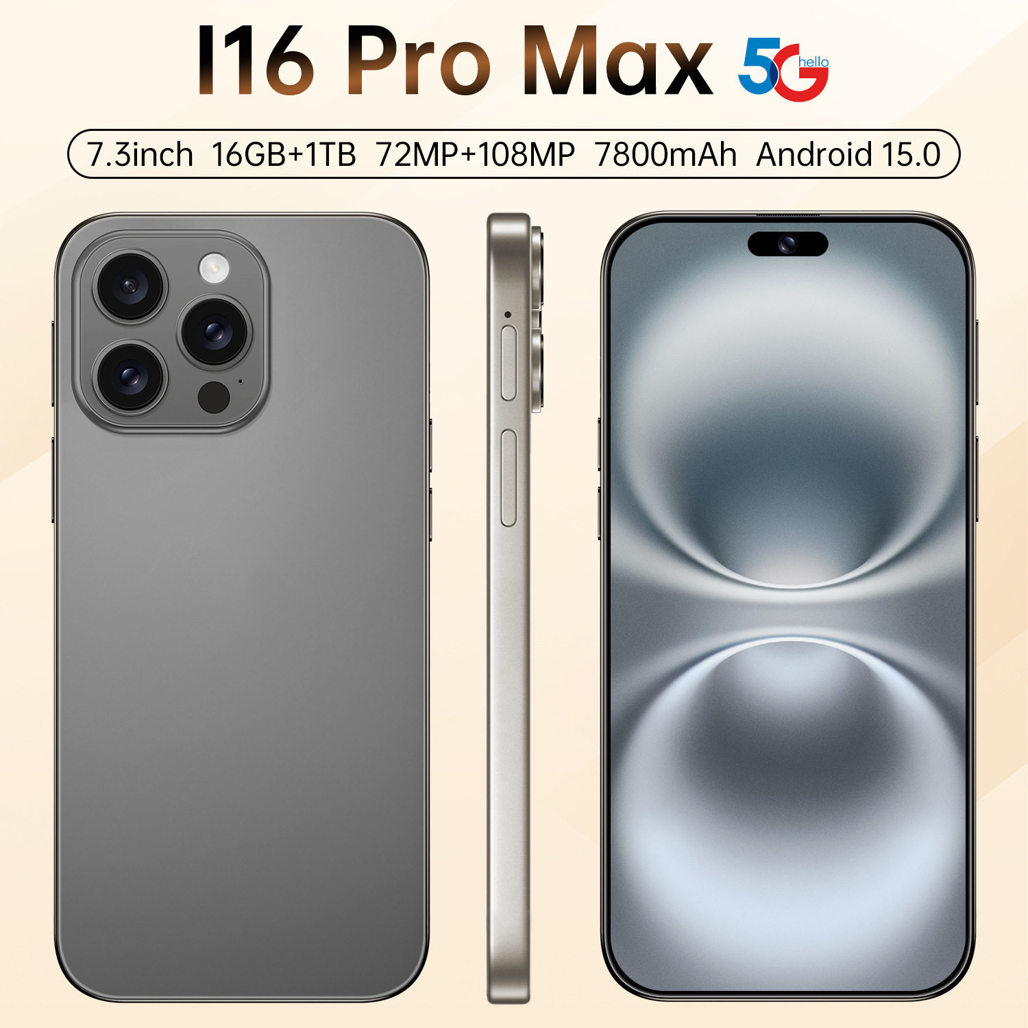 新款跨境专供i16 Pro Max智能5G手机超大屏16+1T海外版TK源头直销