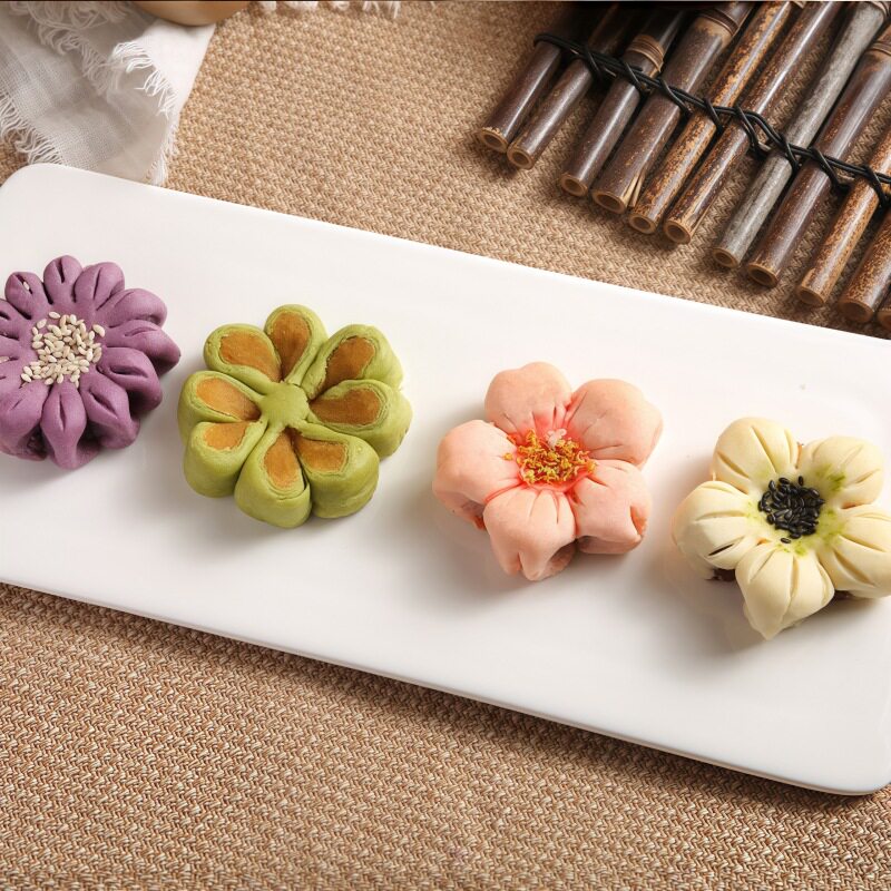 Pastry Hotel Baking Semi-Finished Frozen Peach Blossom Crisp Mung Bean Cake Cantonese Tea Snack Ingredients Commercial Dessert Sweets