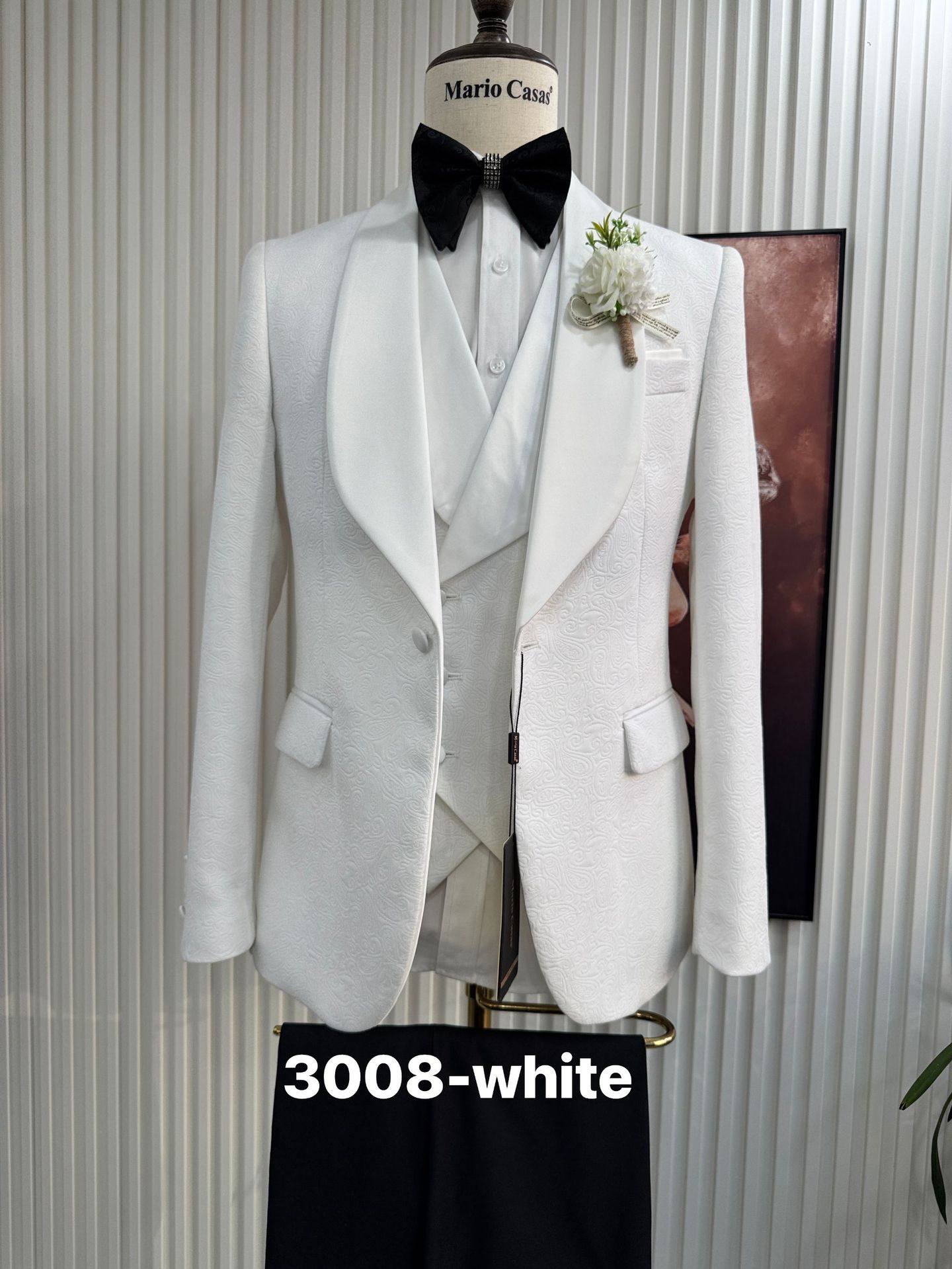 jacquard men's wedding casual host suit 3-piece set