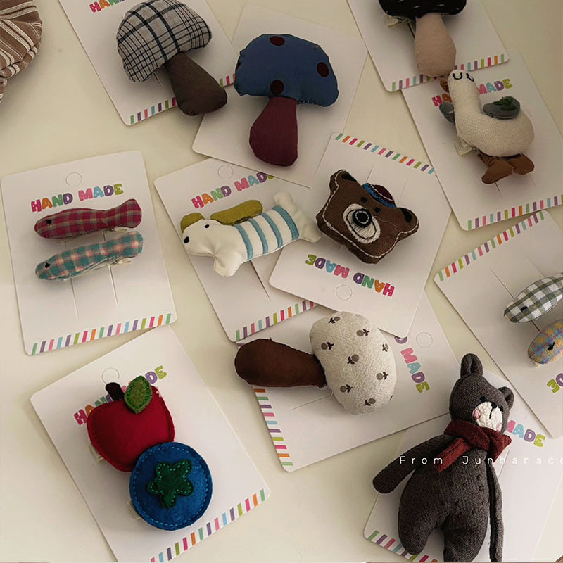 South Korea High-grade Hand-made Animal Fruit Hairpin Little Girl's Bangs Edge Clip Children's Hairpin Princess Broken Hair Clip