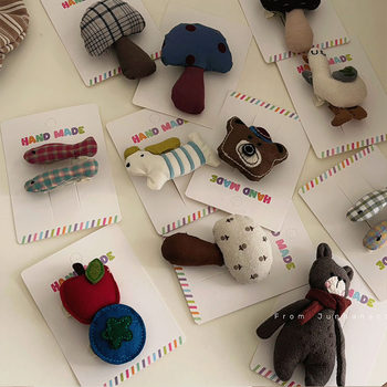 South Korea High-grade Hand-made Animal Fruit Hairpin Little Girl's Bangs Edge Clip Children's Hairpin Princess Broken Hair Clip