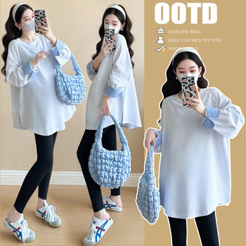 2025 Autumn Clothing Quality New Maternity Clothes Loose Fashion Trendy Mom Casual Large Size New Chinese T-Shirt