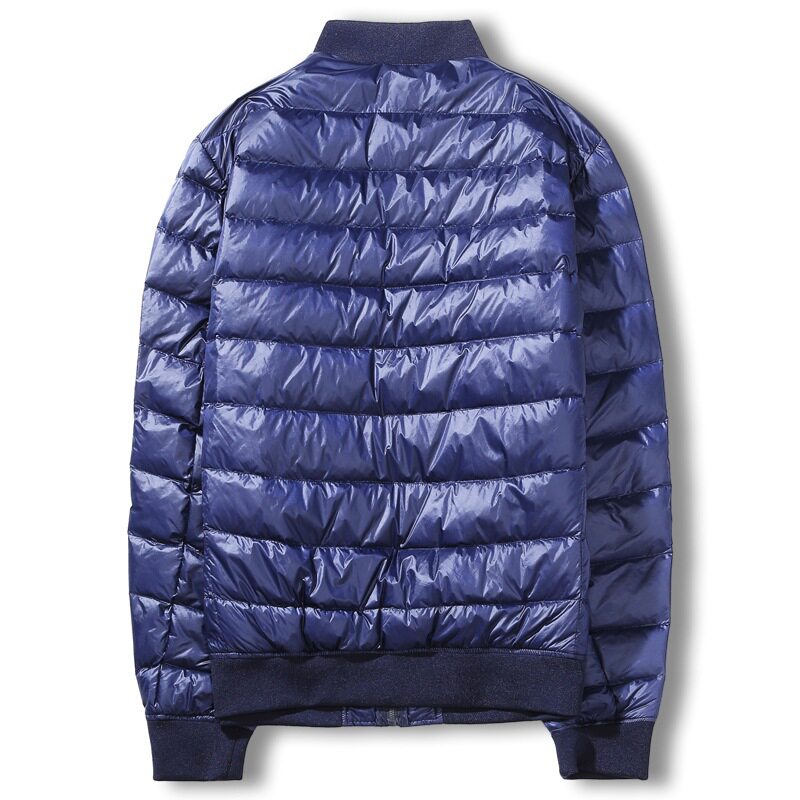 Autumn and Winter Down Jacket Men's Lightweight Youth Slim-fit White Duck Down Short Baseball Collar Portable Jacket Coat Men's Fashion