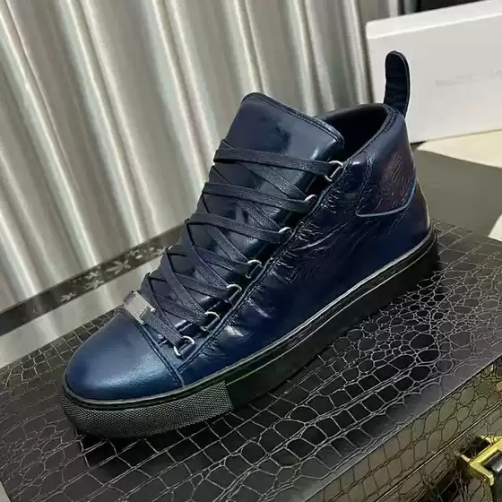 New European Style High-Top Trendy Shoes, Retro Business Genuine Leather High-Top Casual Men's Shoes Wholesale