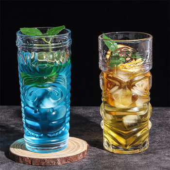 Creative tiki cocktail cup tiki cup grimace juice cup cold drink cup glass ice cup idol cup zombie cup