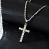 New Titanium Steel Cross Diamond Pendant Necklace Men's Trendy Brand Zircon Modern Ins Hip-Hop Cold Style Accessories