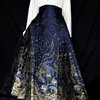 New Chinese-Style Ming Dynasty Hanfu Women's Gold-Woven Floral Horse-Face Skirt, National Style Daily Commuting Petite Half Skirt