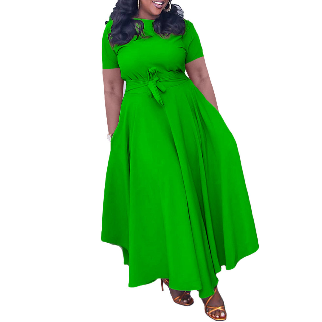 Plus Size Womens Dress Stylish Summer Design Tie Detail African and European Inspired Perfect for Casual Occasions