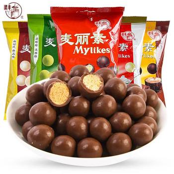 Liang Feng Malisu 65g Fruit Flavor Chocolate Beans Substitute Cocoa Butter Nostalgic Small Packaging Casual Childhood Snacks