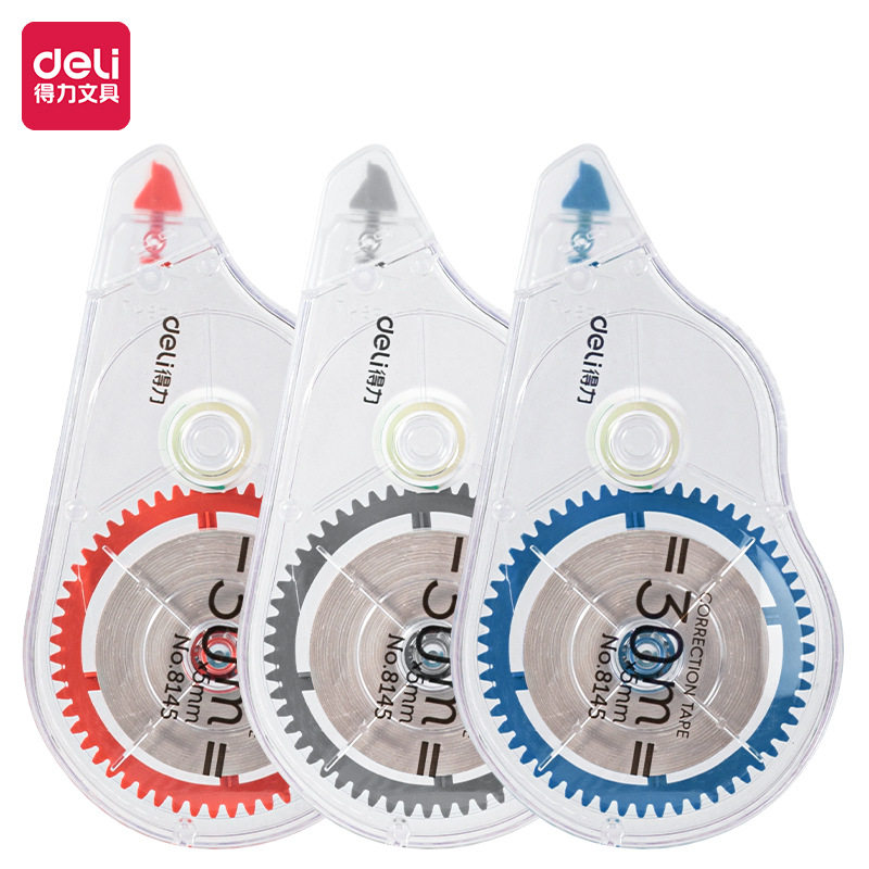 Deli 8145 correction tape large capacity 30m student correction tape correction tape primary school stationery wholesale