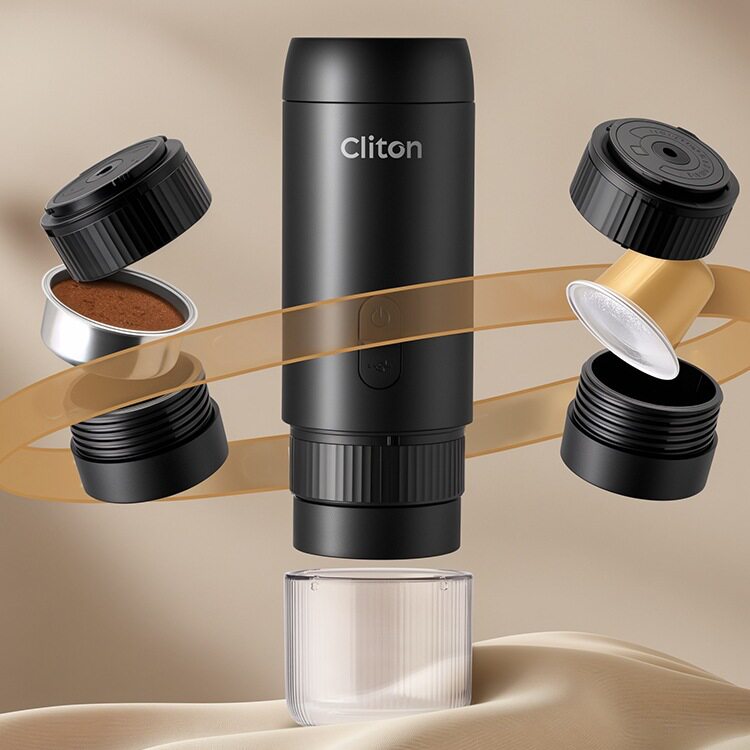 Portable Italian Coffee Machine Espresso Capsule Extraction Machine Semi-Automatic Moka Pot Small Home Outdoor Office