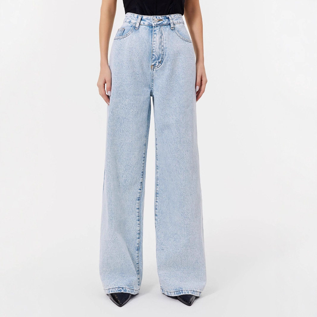 High Waisted Casual Straight Leg Wide Leg Jeans European and American Style Womens Fashion Wholesale Available