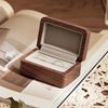 Creative Simple Rectangular Solid Wood Ring Storage Box Retro Black Walnut Ring Proposal Ring Box Jewelry Box