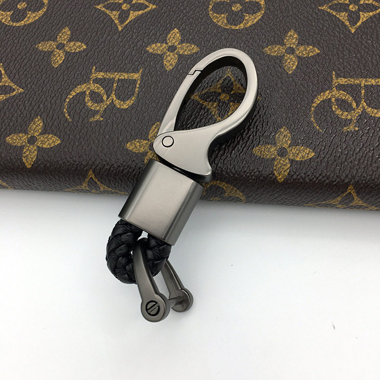 Car Keychain Lobster Pliers Simple Hardware Accessories Laser Laser Pattern Braided Rope Horseshoe Buckle Car Keys