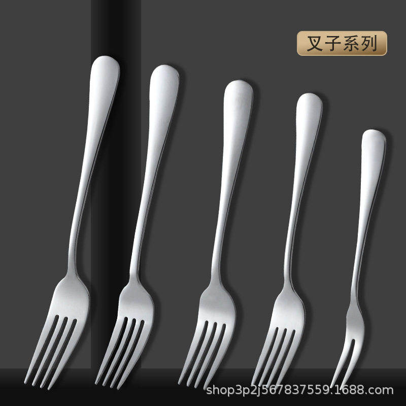 1010 Stainless Steel Western Tableware Knife, Fork and Spoon Four-piece Set, Hotel Owner's Table Knife, Large Spoon, Large Fork, Small Spoon, 24-piece Set