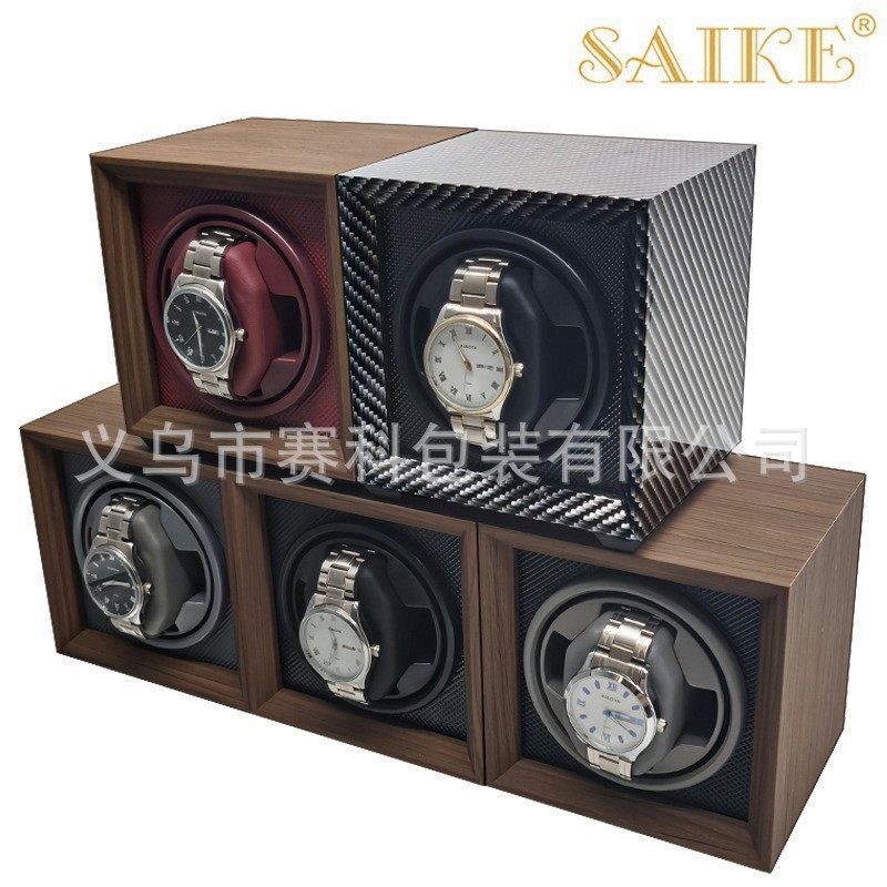 Spot Wholesale Black Walnut Wooden Vertical Automatic Mechanical Watch Watch Shaker Electric Watch Box 3-Position Adjustable