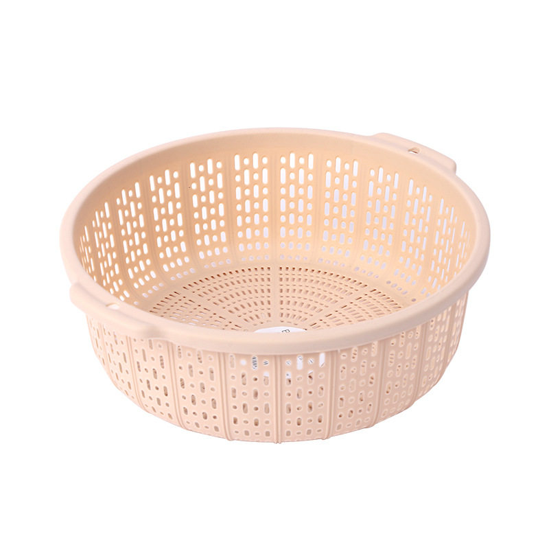 Multi-purpose Double-ear Basket Spot Wholesale Drain Basket Plastic Large Thickeneded Fruit Vegetable Basket Storage Basket Drain Basket
