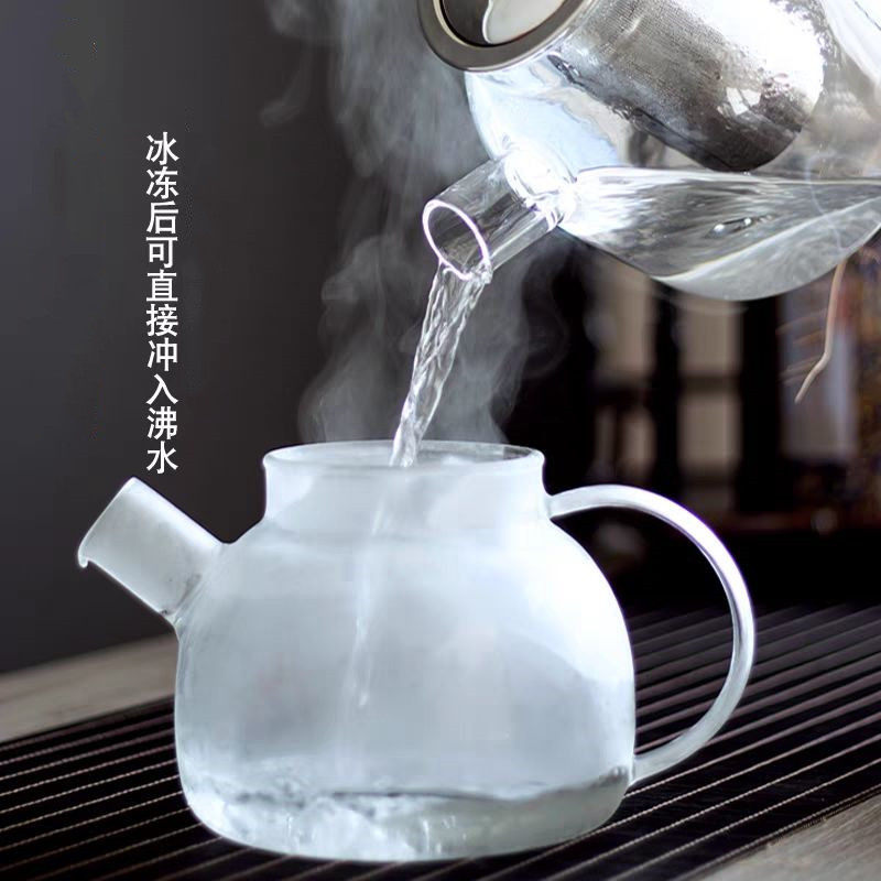Simple transparent glass flower teapot stainless steel filter liner teapot electric ceramic stove heating boiling water teapot