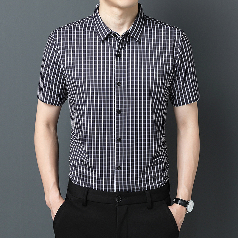 Áo Sơ Mi Nam Ngắn Tay Kẻ Caro Kẻ Caro Hàng Mùa Hè