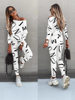 2025 Autumn New Amazon Hot European and American Clothing Letter Printed Long Sleeve Trousers Casual Suit