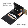 New Genuine Leather Men's Wallet Automatic Pop-up Credit Card Box Ultra-thin RFID Anti-theft Card Bag Metal Card Case