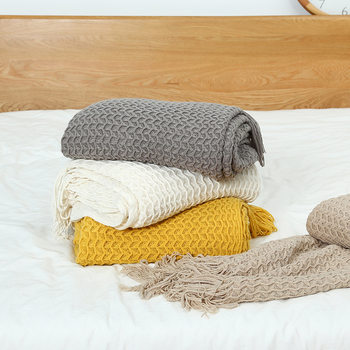 Sofa Blanket, Office Nap Blanket, Knitted Air Conditioning Blanket, Bedside Towel, ins Style Small Blanket Wholesale