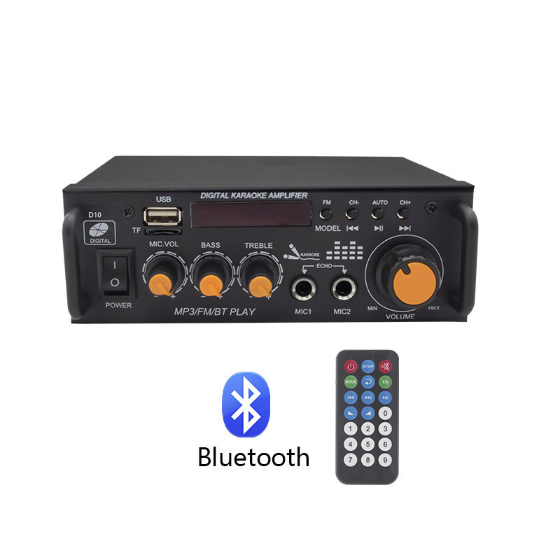 K-song integrated power amplifier speaker power amplifier card U disk radio 12V220V Bluetooth power amplifier