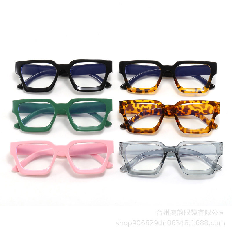 New European and American cross-border Fashion Box anti-blue light plain glasses ins versatile high-grade optical glasses frame plain