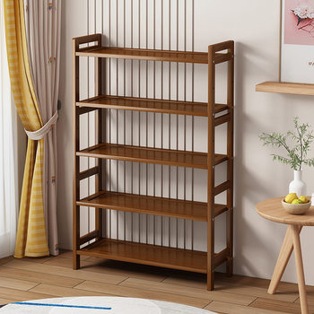 Household Multi-functional Living Room Bamboo Tea Cabinet Rack Floor Multi-layer Partition Wall Storage Rack Desktop Simple Storage Rack