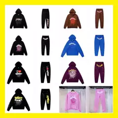 Cross-Border Sp5 Hip-Hop Singer Young Thug's Same Style Foam Letter T-Shirt 555555 Couple's Hoodie Pink