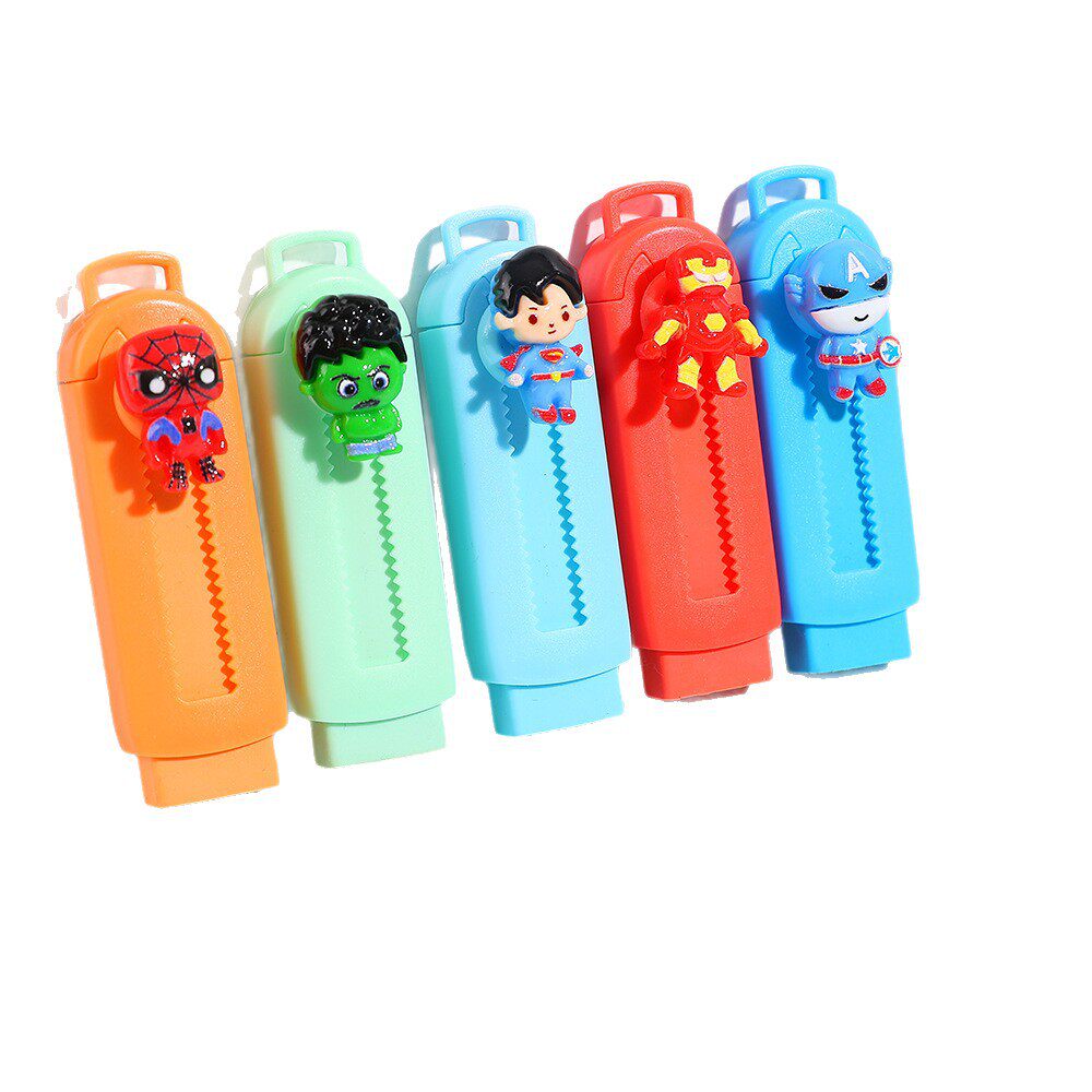 Cute Marvel Push-Pull Eraser Leaves No Traces, No Chips, Clean and Creative Stationery Cartoon Student-Specific Push-Button Eraser