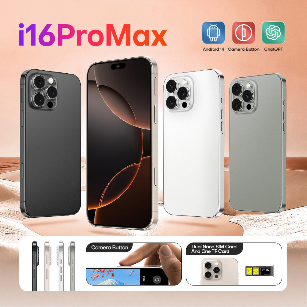 โทรศัพท์มือถือข้ามพรมแดน i16ProMax ใหม่ 4+64G จริง 4G เต็ม N...