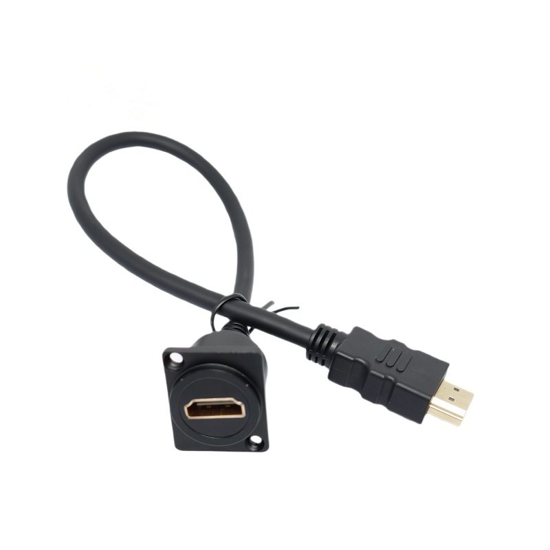 Round and Square 4K High-Definition HDMI Male-To-Female Compatible Micro HDMI Yacht Instrument Panel Car Waterproof Cable