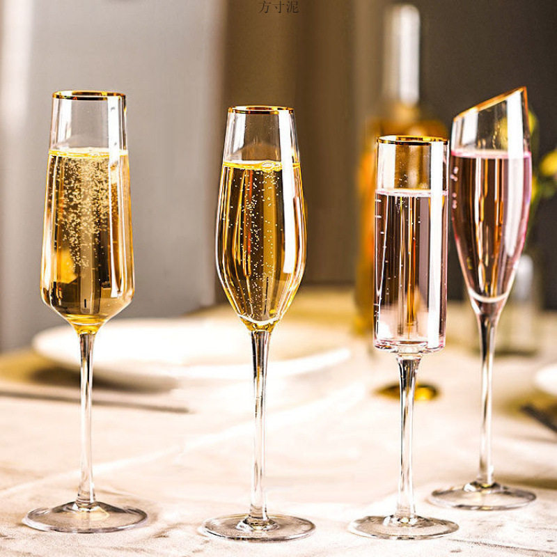 Glass Crystal Champagne Cup Goblet Bar Personalized Martini Cup European Style Ins Internet Celebrity Cocktail Cup Foreign Trade