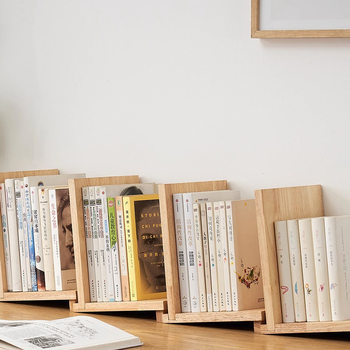 Wooden Display Bookshelf Book Stand Wooden Carving Desktop Wooden Bookshelf Student Simple Book Stand Wholesale Cross-Border