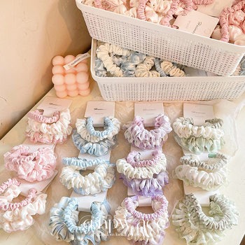 small size Floral Fabric Hair Rope Hair Ring Mori Students Summer Balls Basic Hair Rope Korean Colon Ring suit
