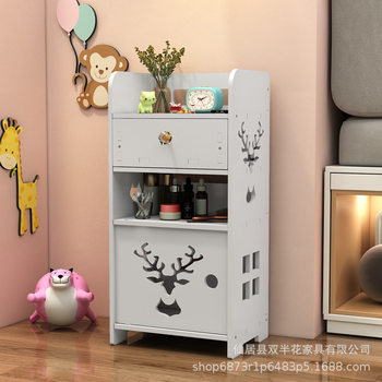 Simple Bedside Table Modern Simple Dormitory Household Small Sofa Bedside Cabinet Cream Style Storage Elk Small Door Cabinet