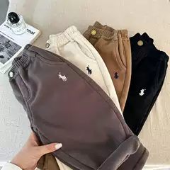 Boys' 2026 Autumn and Winter Casual Pants, Toddler Pants, Boys' Fleece-Lined Stretchy Long Pants, Stylish and Thickened