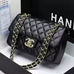 Cross-border Bag Genuine Leather Chain Bag Women's 2024 New Fashion Brand Single-shoulder Women's Bag Sheepskin Fragrant Diamond Crossbody Bag
