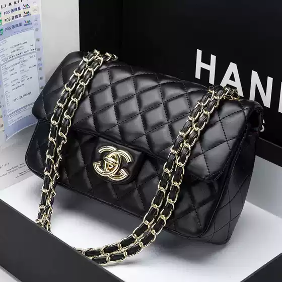 Cross-border Bag Genuine Leather Chain Bag Women's 2024 New Fashion Brand Single-shoulder Women's Bag Sheepskin Fragrant Diamond Crossbody Bag