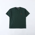 European size t-shirt dark green/red label