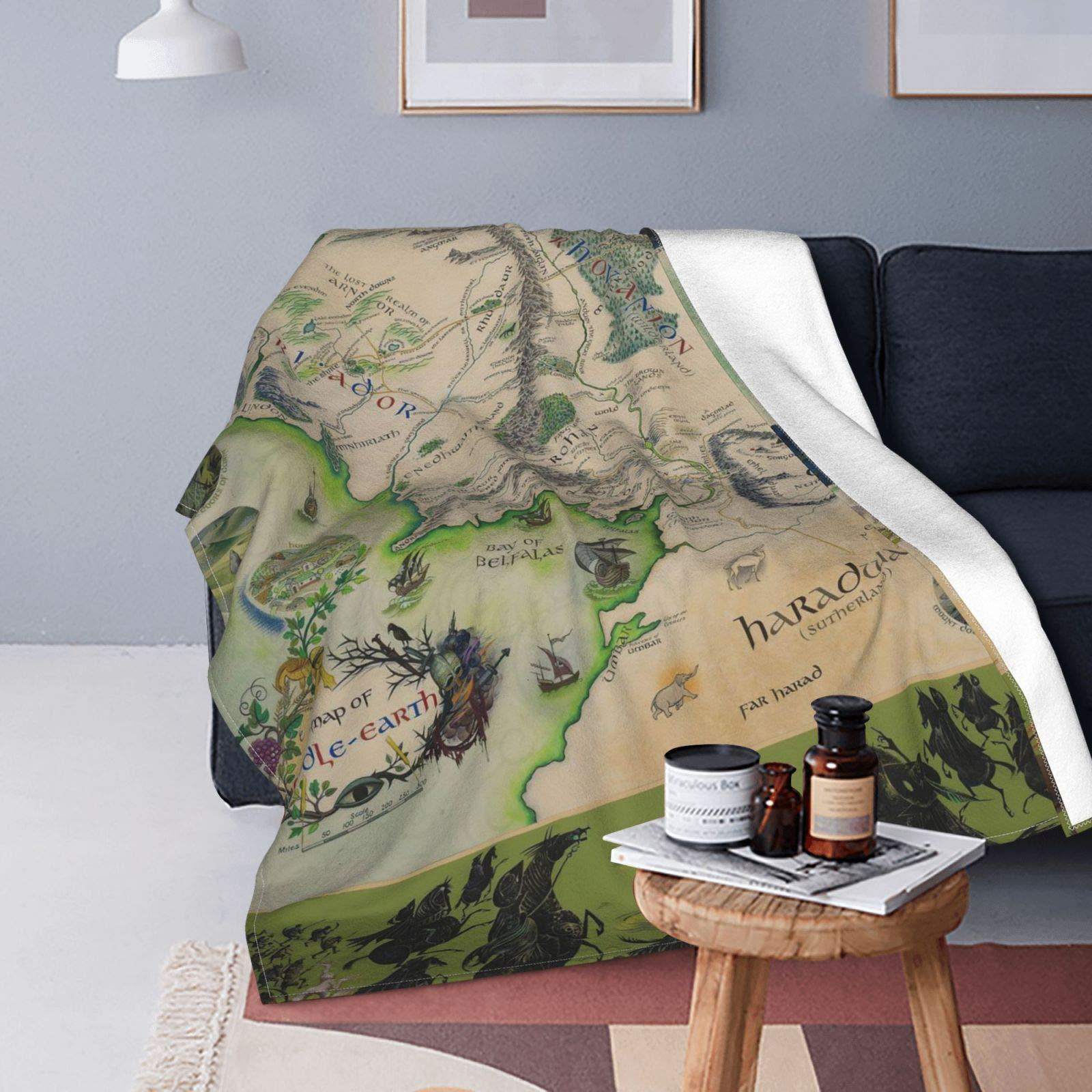 World Map Style Blanket Portable Soft Blanket Bed Flannel Blanket Production Source Factory Direct Supply