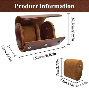 Pu Leather Brown Double Box Travel Watch Bag Watch Storage Box Portable Watch Box Single Watch Watch Box