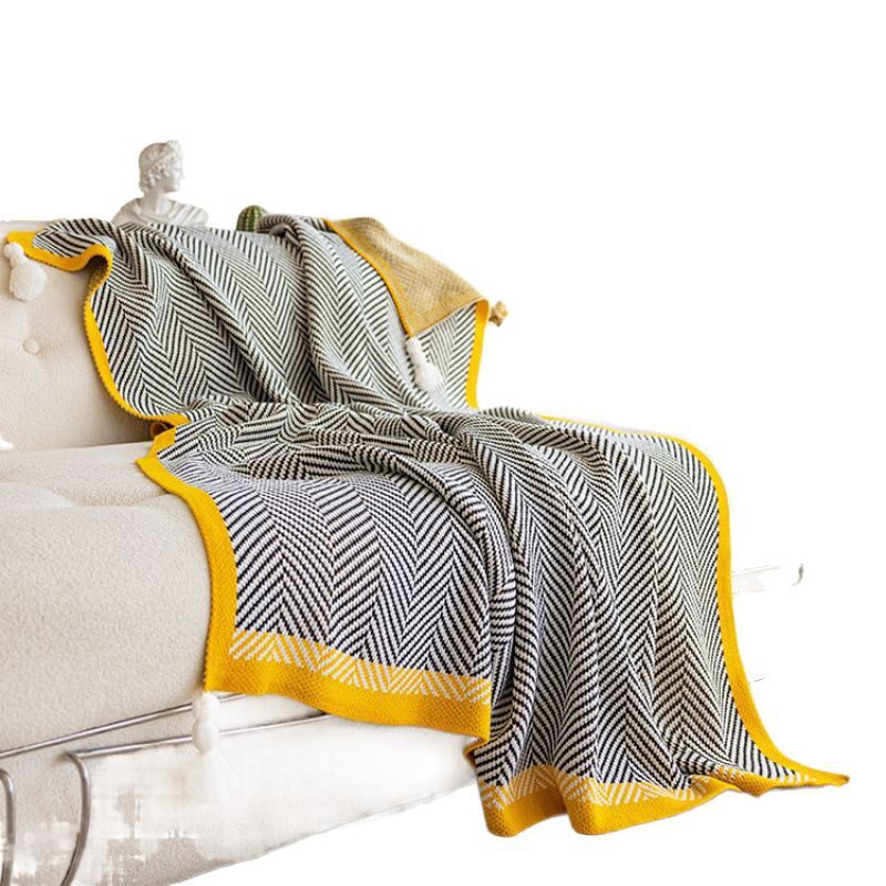 Nordic Style Living Room Sofa Blanket Knitted Nap Blanket Office Autumn and Winter Air-conditioning Blanket Bed Tail Car Cover Blanket
