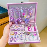 Мультяшное ожерелье Куломи с зажимом для ушей, набор браслетов, подарочная коробка, Детская шкатулка для украшений принцессы, подарок на день рождения для девочек