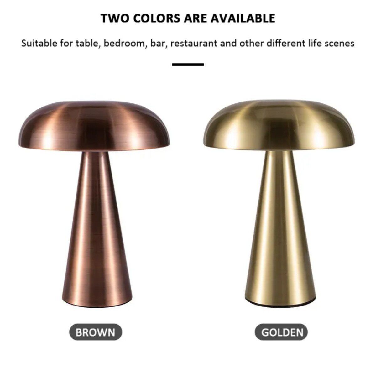 Cross-border Metal Mushroom Table Lamp Nordic Creative Retro USB Charging Cafe Bedside Touch Decorative Table Lamp