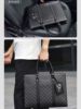 New Men's Handbag Business High-End Crossbody Fashion Plaid Large-Capacity Briefcase Men's Casual Shoulder Bag